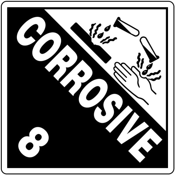 Medical Use Labels - UN3389 Corrosive Shipping Label, 4" x 4"