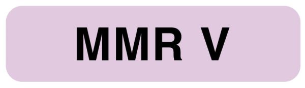 Medical Use Labels - Vaccine Label, MMR V, 1-1/4" x 5/16"