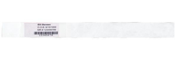 Medical Use Labels - Adult Patient Identification Tyvek Cover Seal Wristband, 12" x 1-1/8"