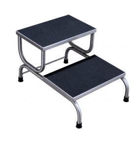 UMF Medical Stainless Steel Foot Stools - Stainless Steel Step Stool, Double Step, 25" x 18" x 15.63" - SS8370