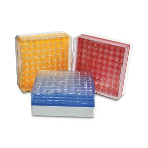 United Scientific Polycarbonate Cryo / Freezer Boxes - CRYO / FZR BOXES, PC, FOR 5ML VIALS, 81 PL - 66302