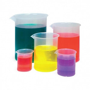 United Scientific Plastic Beaker Set - Plastic Beaker, Polypropylene, Set of 5, 50mL, 100mL, 250mL, 500mL and 1000mL - BPSET5