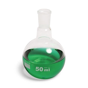 United Scientific Supplies, Inc. Flat- and Round-Bottom Boiling Flasks with Ground Glass Joints - Flat-Bottom Boiling Flask with Ground Glass Joint, 50 mL - FFB058-50