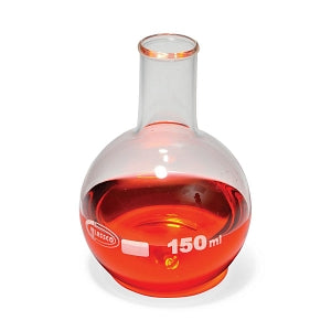 United Scientific Glass Flat- and Round-Bottom Boiling Flasks - Flat-Bottom Boiling Flask, Borosilicate Glass, 50 mL - FG4060-150