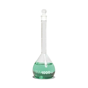 United Scientific Class B Volumetric Flasks with Glass Stopper - Volumetric Flask with Glass Stopper, Class B Glass, 1000mL - FG5641-1000