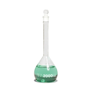 United Scientific Class B Volumetric Flasks with Glass Stopper - Volumetric Flask with Glass Stopper, Class B Glass, 2000mL - FG5641-2000