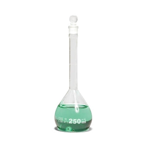 United Scientific Class B Volumetric Flasks with Glass Stopper - Volumetric Flask with Glass Stopper, Class B Glass, 250mL - FG5641-250