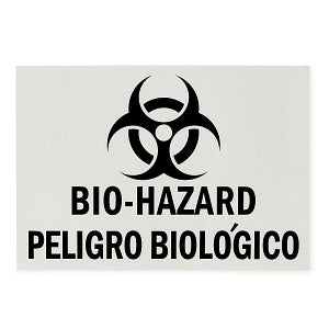 United Receptacle Waste / Trash Decals - Bio-Hazard Decals, Bilingual, 7" x 10" - CL1