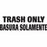 United Receptacle Waste / Trash Decals - Trash Only Decal, Bilingual, 4" x 10" - CL3