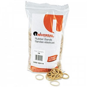 Universal Rubber Bands - Size 14 (2"L x 1/16"W) Beige Rubber Bands, 1-lb. Bag - 00114