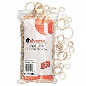 Universal Rubber Bands - Assorted Sizes Beige Rubber Bands, 1-lb. Bag - 00154