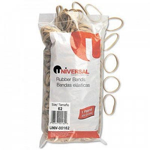 Universal Rubber Bands - Size 62 (2-1/2"L x 1/4"W) Beige Rubber Bands, 1-lb. Bag - 00162