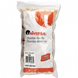 Universal Rubber Bands - Size 84 (3-1/2"L x 1/2"W) Beige Rubber Bands, 1-lb. Bag - 00184