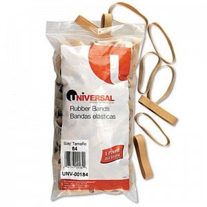 Universal Rubber Bands - Size 84 (3-1/2"L x 1/2"W) Beige Rubber Bands, 1-lb. Bag - 00184