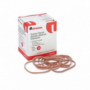 Universal Rubber Bands - Size 33 (3-1/2"L x 1/8"W) Beige Rubber Bands, 1/4-lb. Bag - 00433