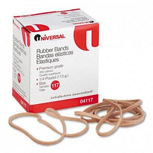 Universal Rubber Bands - Size 117 (7"L x 1/8"W) Beige Rubber Bands, 1/4-lb. Bag - 04117