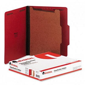 Universal Pressboard Classification Folders - Pressboard Classification Folders, Letter, 25 Point, Four-Section, Ruby Red - 10203