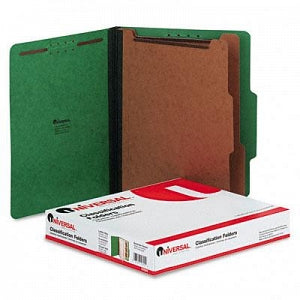 Universal Pressboard Classification Folders - Pressboard Classification Folders, Letter, Six-Section, Emerald Green - 10302