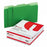 Universal Products Colored File Folders - File Folders, 1/3 Cut One-Ply Top Tab, Letter, Green / Light Green, 100/Box - 10502