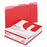 Universal Products Colored File Folders - File Folders, 1/3 Cut One-Ply Top Tab, Letter, Red / Light Red, 100/Box - 10503