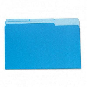 Universal Products Colored File Folders - File Folders, 1/3 Cut One-Ply Top Tab, Legal, Blue / Light Blue, 100/Box - 10521