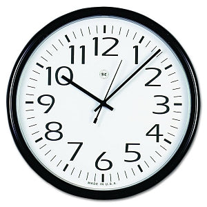 Universal Round Wall Clocks - Round Wall Clock, Quartz, Black, 12" - 11641