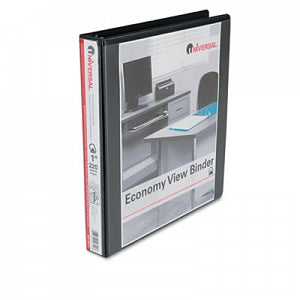 Universal Products Economy Ring View Binders - Slant-Ring Economy View Binder, Black, 1" Capacity - 20741