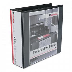 Universal Deluxe Round Ring View Binders - Black 3" Capacity Deluxe Round Ring View Binders - 20751