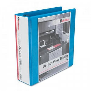 Universal Deluxe Round Ring View Binders - Light Blue 3" Capacity Deluxe Round Ring View Binders - 20753