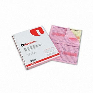 Universal Wire Bound Message Phone Books - 2-Part Carbonless Wire Bound Phone Message Book, 4 Forms / Page, 200/Book, Form Size 3-3/16" x 5-1/2" - 48005