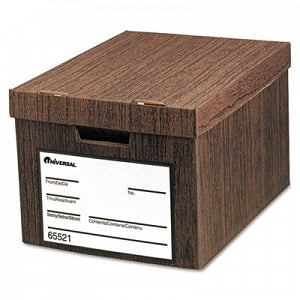 Universal Products Heavy-Duty Storage Box - Heavy-Duty Storage Box, Fiberboard, Woodgrain, Letter / Legal - 65521