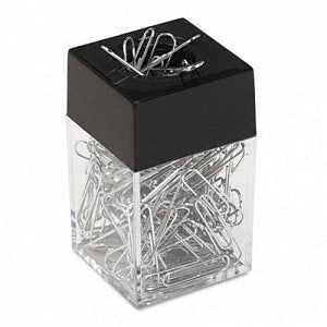 Universal Paper Clips with Magnetic Dispenser - Size #1 Silver Smooth Paper Clips - 72211