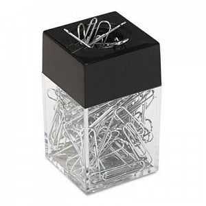 Universal Paper Clips with Magnetic Dispenser - Size #1 Silver Smooth Paper Clips - 72211