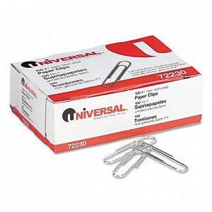 Universal Products No. 1 Nonskid Silver Wire Paper Clips - Paper Clips, Small (No. 1), Silver - 72230