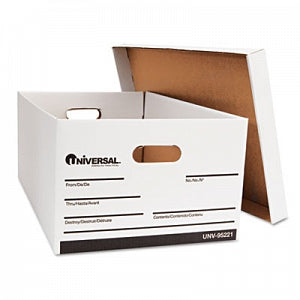 Universal Products Lift-Off Lid Storage Boxes from Universal Products - Lift-Off Lid File Storage Box, Fiberboard, White, Legal - 95221