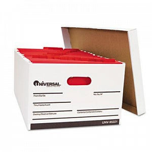 Universal Products Lift-Off Lid Storage Boxes from Universal Products - Lift-Off Lid File Storage Box, Fiberboard, White, Legal - 95221