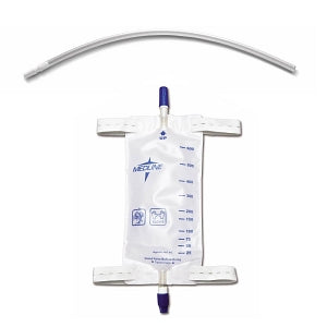 Medline Leg Bags with Twist Valve - Urinary Leg Drain Bags with Elastic Straps, 18" Extension Tubing, Medium, 20 oz. - URO12575