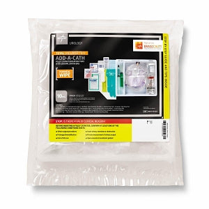 Medline Add-A-Cath 1-Layer Foley Catheter Tray with Drain Bag - Total One-Layer Add-A-Cath Tray with Drain Bag and Peri Wipe - URO170100