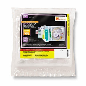 Medline Silicone-Elastomer Latex 1-Layer Foley Catheter Tray / Drain Bag - Total One-Layer Tray with Drain Bag, Silicone-Elastomer Coated Latex, 18 Fr, 10 mL, Peri Wipe - URO170118