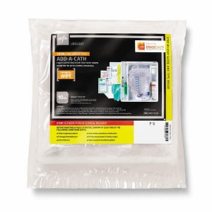 Medline Add-A-Cath 1-Layer Foley Catheter Tray with Urine Meter - Total One-Layer Add-A-Cath Tray with 400 mL Urine Meter with 2, 500 mL Drain Bag, Peri Wipe - URO170200