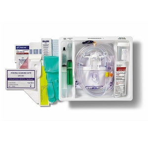 Medline 100% Silicone 1-Layer Foley Catheter Tray with Drain Bag - Total One-Layer Tray with Drain Bag, 100% Silicone Foley Catheter, 16 Fr, 10 mL, Peri Wipe - URO170716