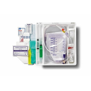 Medline Temperature-Sensing 100% Silicone 1-Layer Foley Catheter Tray - Total One-Layer Tray with 400 mL Urine Meter with 2, 500 mL Drain Bag, 100% Temperature-Sensing Silicone Foley Catheter, 16 Fr, 10 mL, Peri Wipe - URO170816T