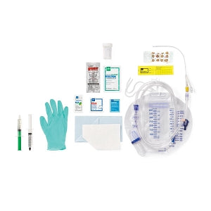 Medline Pediatric 100% Silicone 1-Layer Foley Catheter Tray - Total One-Layer Tray with 400 mL Urine Meter, 2, 500 mL Drain Bag with Metal-Free Drainage Port, 100% Silicone Foley Catheter, 6 Fr, 3 mL, Peri Wipe, Vented Tubing - URO180806S