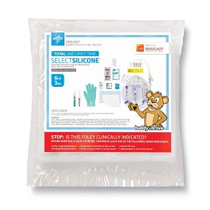 Medline Pediatric 100% Silicone 1-Layer Foley Catheter Tray - Total One-Layer Tray with 400 mL Urine Meter, 2, 500 mL Drain Bag with Metal-Free Drainage Port, 100% Silicone Foley Catheter, 6 Fr, 3 mL, Peri Wipe, Vented Tubing - URO180806S