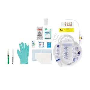 Medline Pediatric 100% Silicone 1-Layer Foley Catheter Tray - Total One-Layer Tray with 400 mL Urine Meter, 2, 500 mL Drain Bag with Metal-Free Drainage Port, 100% Silicone Foley Catheter, 8 Fr, 5 mL, Peri Wipe, Vented Tubing - URO180808S