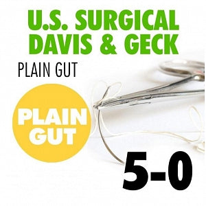 Medtronic Plain Gut Surgical Sutures - Plain Gut Suture, Size 0, 30", GS-21 Needle - CG-844