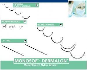 Medtronic Monosof Black Suture - Monosof Suture, Black, Size 2/0, 40", GCC-90 Needle - CN-791