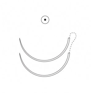 Medtronic Ti-Cron Sutures with Soft PTFE Pledget - Ti-Cron Suture, Black / White, 30", CV-305 Needle, Pledget - VCD-375