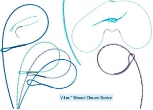 Medtronic USA V-LOC 180 Absorbable Wound Closure Suture - V-LOC 180 GS-22 Size 2-0 9" Absorbable Wound Closure Device, Green - VLOCL2145