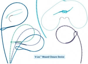 Medtronic USA V-LOC 180 Absorbable Wound Closure Suture - V-LOC 90 ABS Size 4-0 Absorbable Wound Closure Device, Green - VLOCM0133